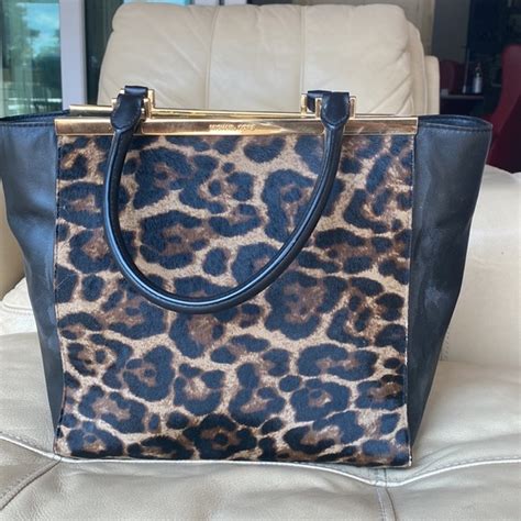 michael kors lana leopard handbag|Michael Kors calf hair.